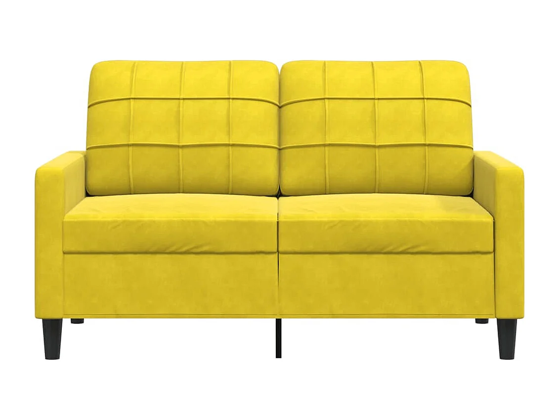 Canapé à 2 places Jaune 120 cm Velours