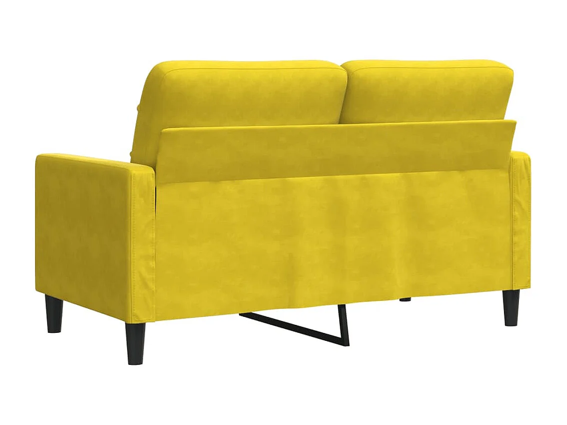 Canapé à 2 places Jaune 120 cm Velours