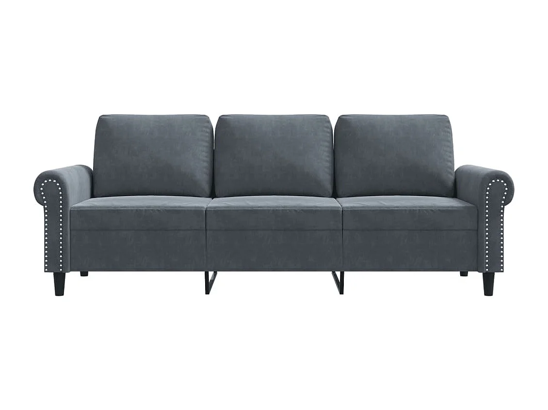 Sofá de 3 plazas terciopelo gris oscuro 180 cm