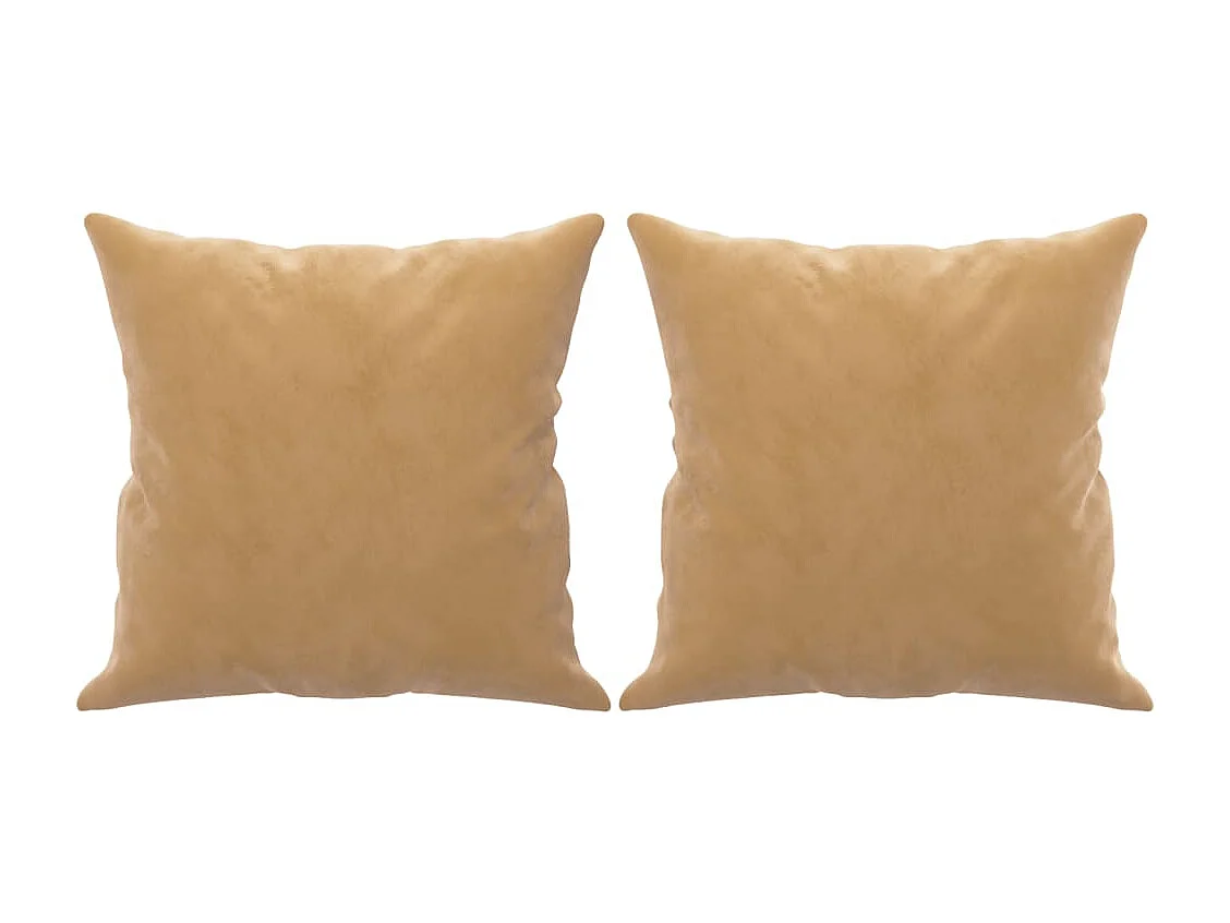 Sofá 2 lugares c/ almofadas decorativas 140 cm veludo castanho