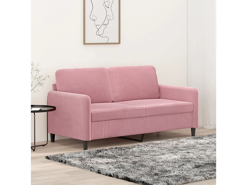 Canapé à 2 places Rose 140 cm Velours
