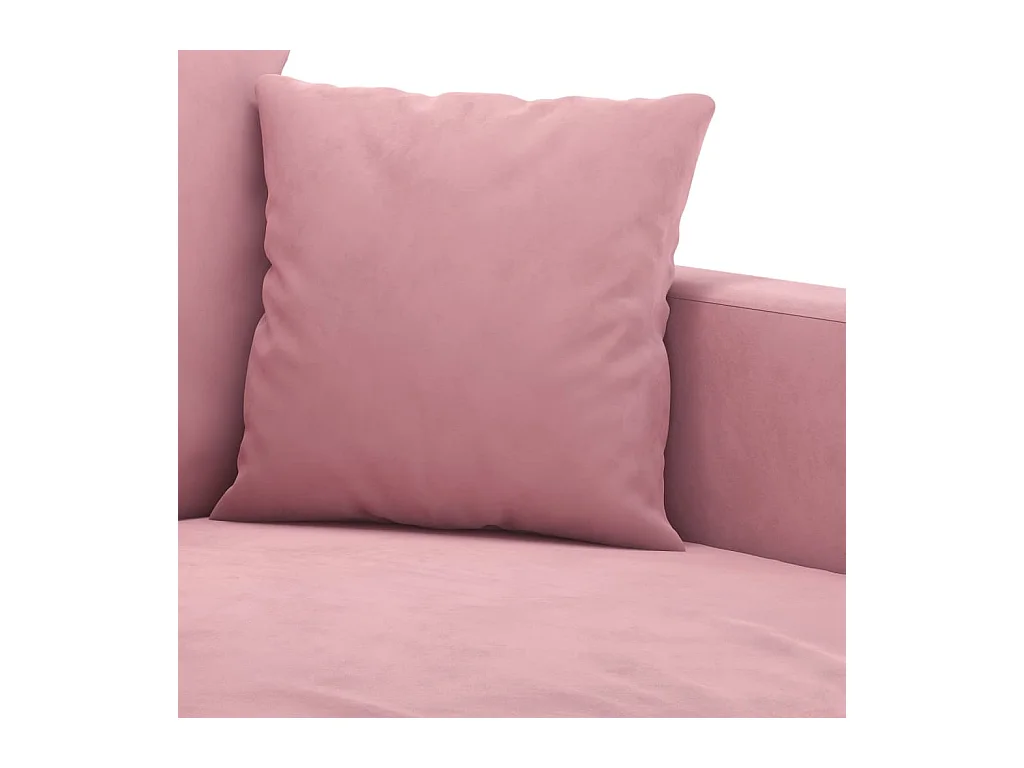 2-tlg. Sofagarnitur mit Kissen Rosa Samt