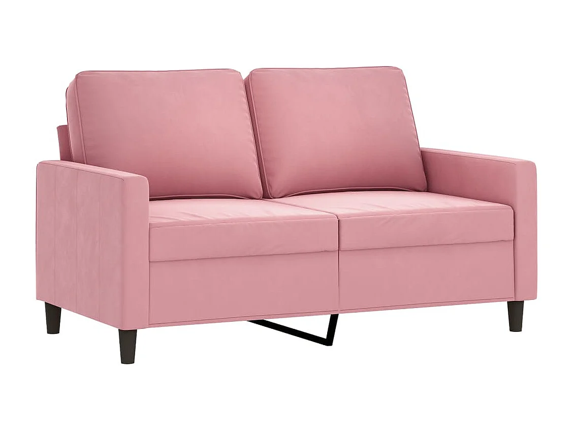 3 pcs conjunto de sofás com almofadões veludo rosa