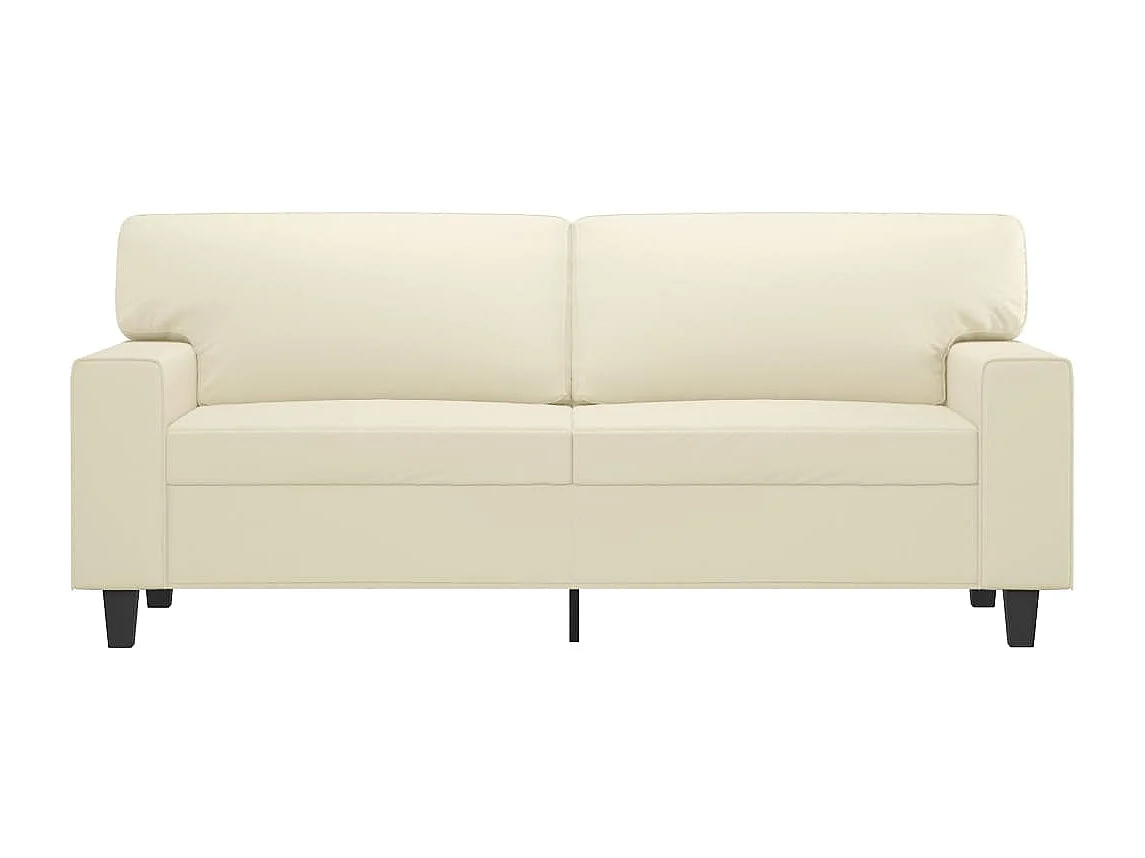 Sofá de 2 plazas de cuero sintético color crema 140 cm