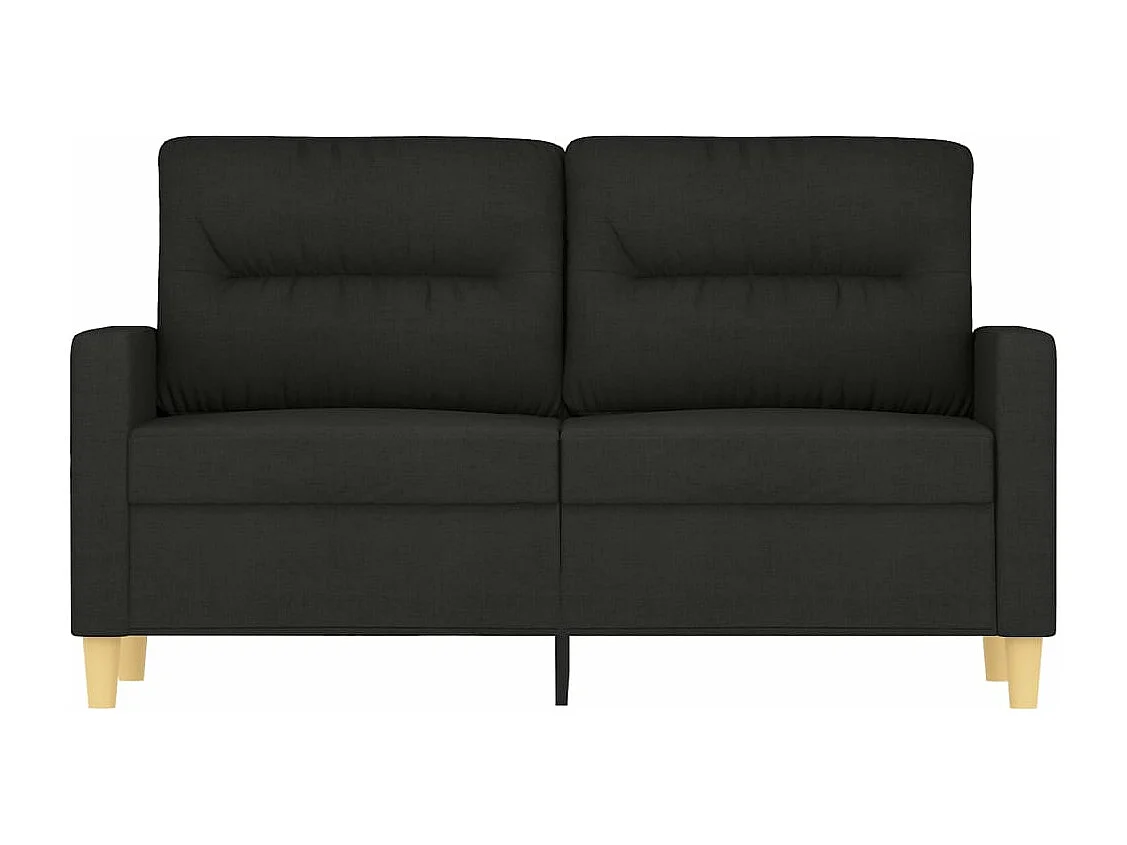 Canapé à 2 places Noir 120 cm Tissu