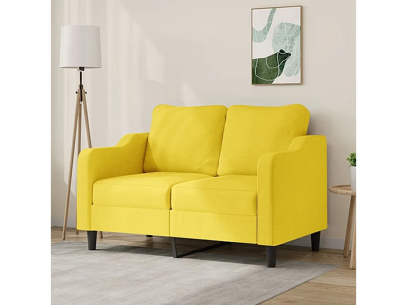 Sofá de 2 plazas de tela amarillo claro 120 cm