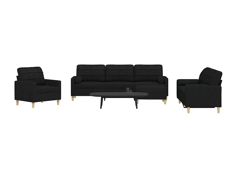 Ensemble de canapés 4 pcs repose-pied et coussins décoratifs