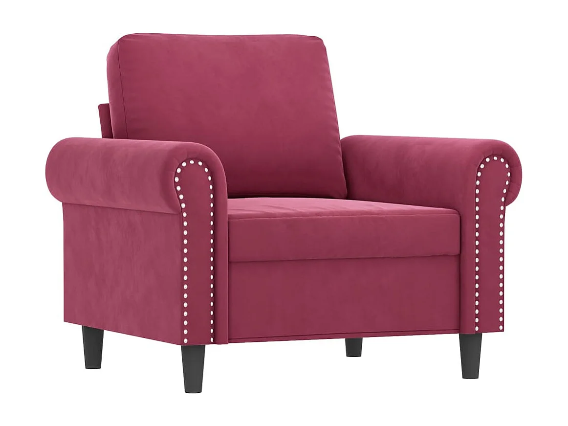 Ensemble de canapés 4 pcs avec coussins rouge bordeaux velours