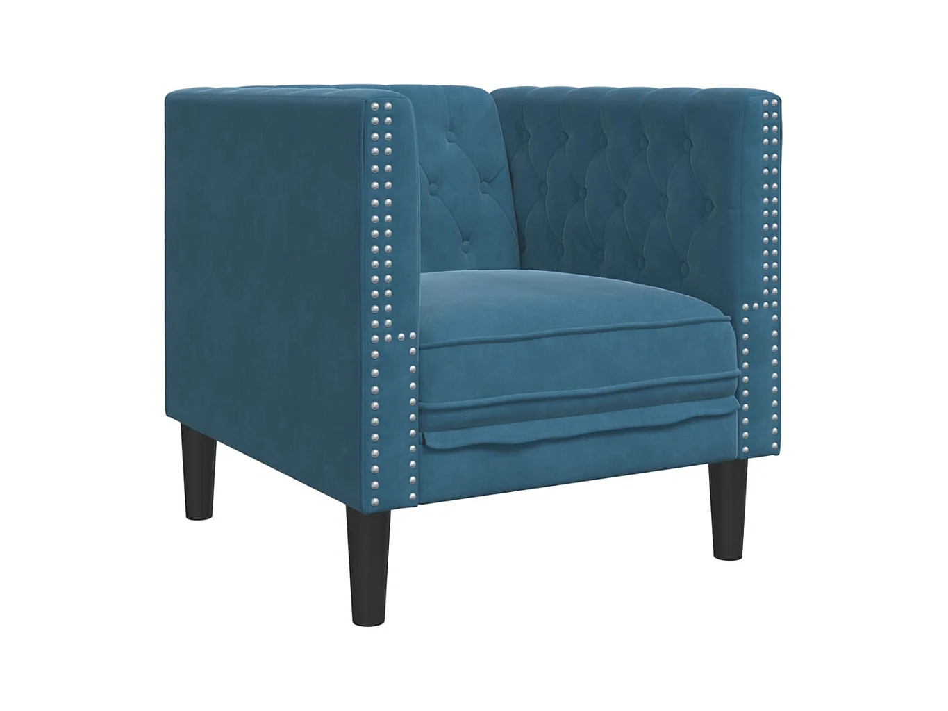 Chesterfield-Sessel Blau Samt