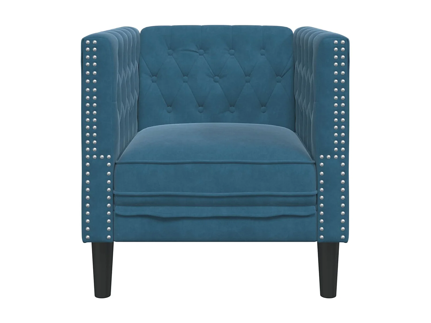 Poltrona Chesterfield Blu in Velluto