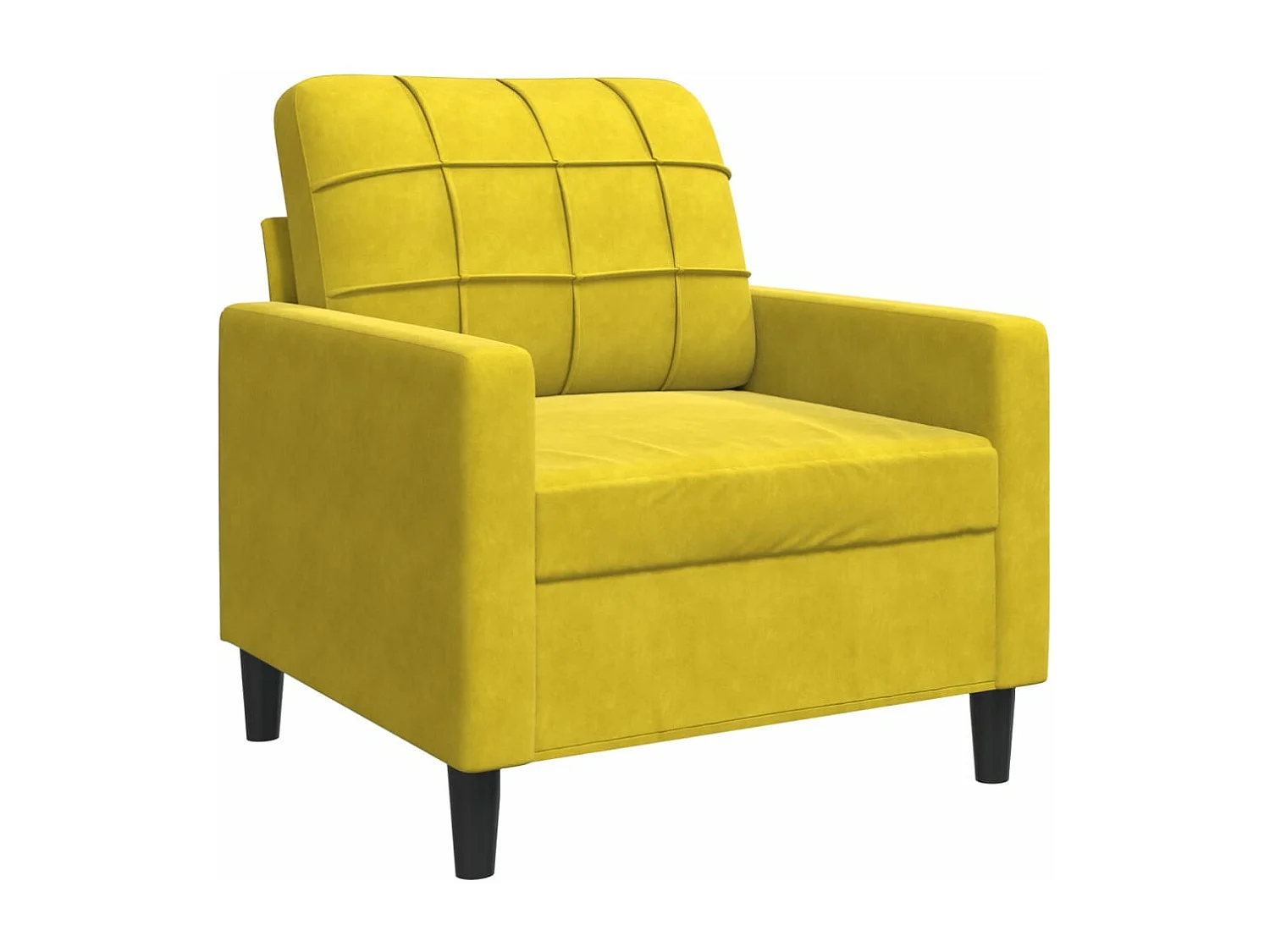 Ensemble de canapés 3 pcs avec coussins Jaune Velours