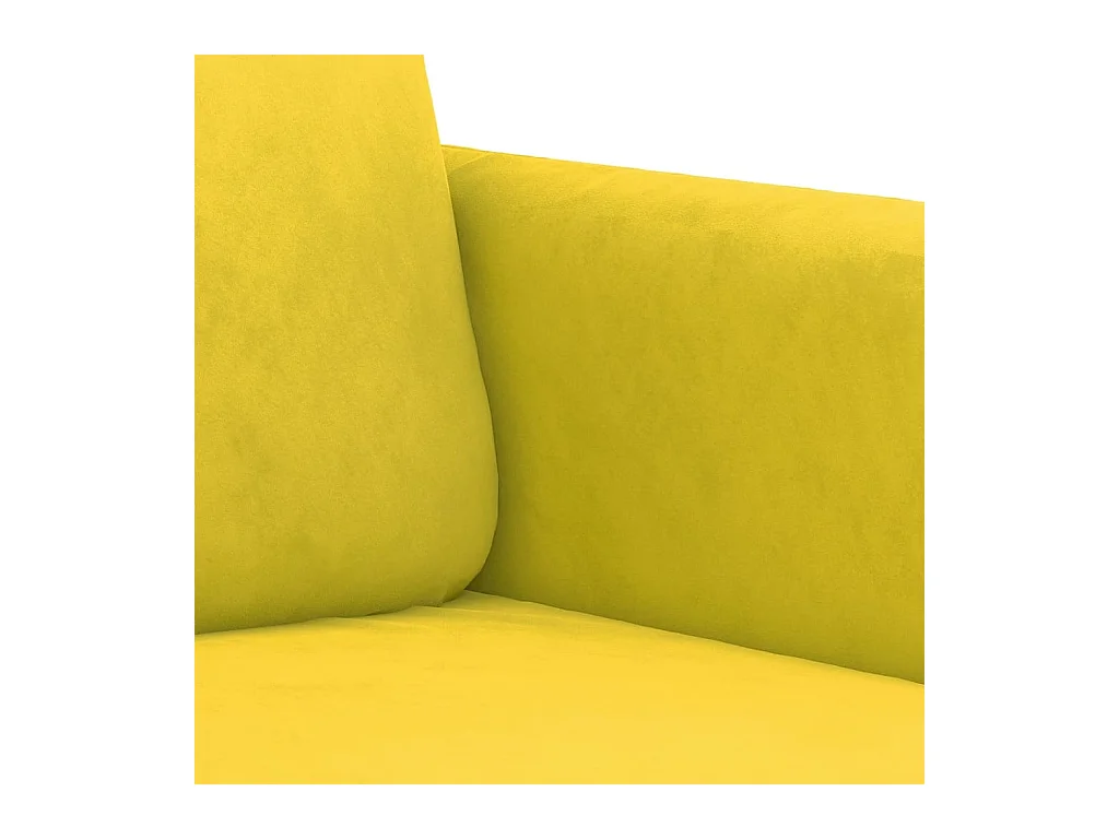 Ensemble de canapés 3 pcs avec coussins jaune velours