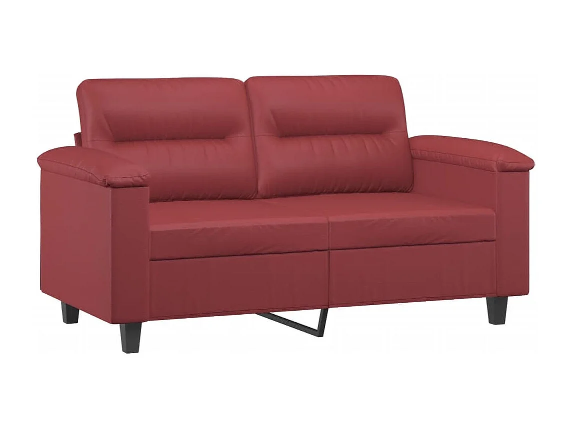 Juego de sofás con cojines 3 piezas cuero sintético rojo tinto