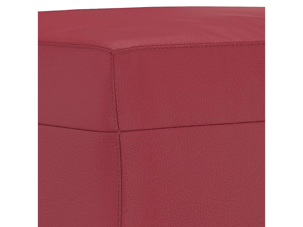 Juego de sofás con cojines 3 piezas cuero sintético rojo tinto