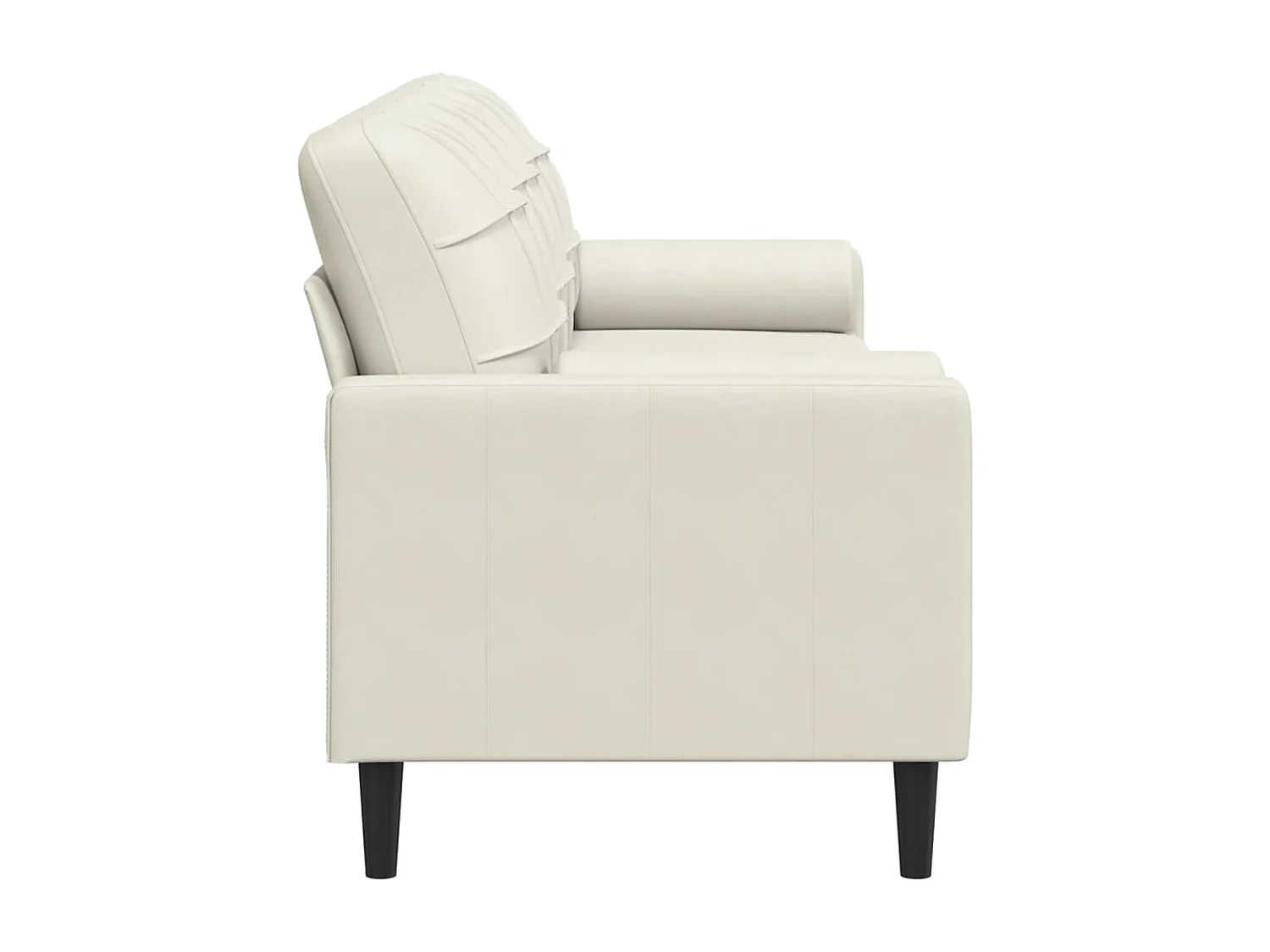 Sofá de 3 plazas con cojines terciopelo color crema 210 cm