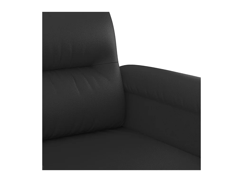 Ensemble de canapés 3 pcs avec coussins noir similicuir