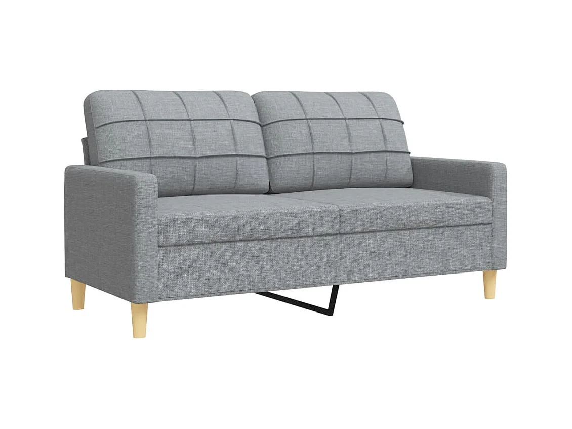 2-delige Loungeset met sierkussens stof lichtgrijs