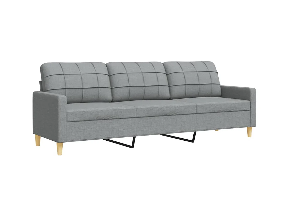 2-delige Loungeset met sierkussens stof lichtgrijs