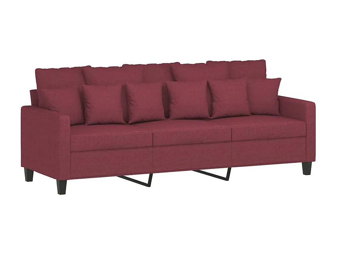 3-delige Loungeset met kussens stof wijnrood