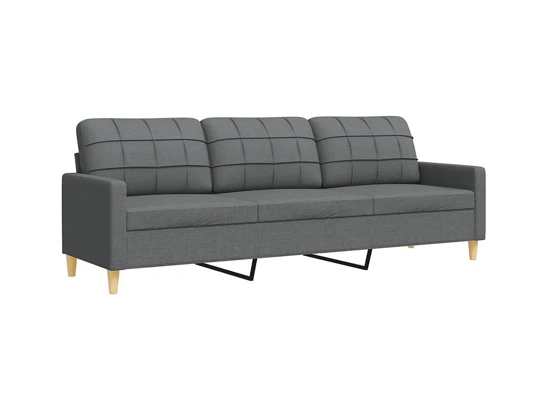 2-delige Loungeset met sierkussens stof donkergrijs
