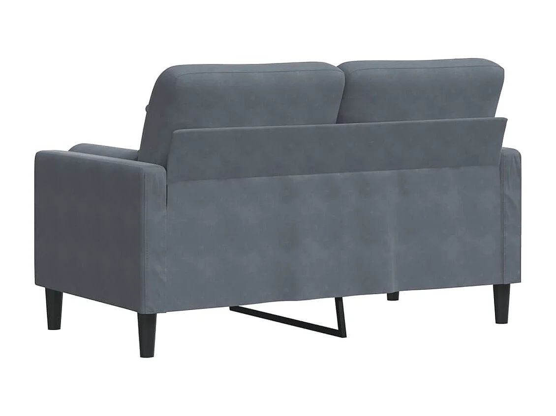 2-Sitzer-Sofa mit Zierkissen Dunkelgrau 120 cm Samt