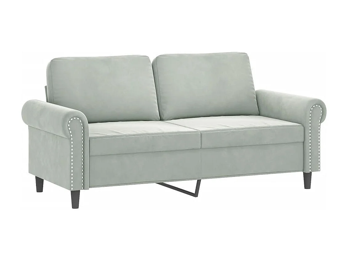 Set di Divani 2 pz con Cuscini Grigio Chiaro in Velluto