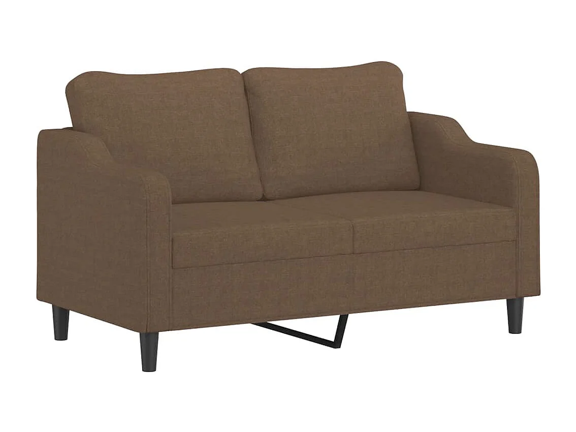 Ensemble de canapés 2 pcs avec coussins marron tissu