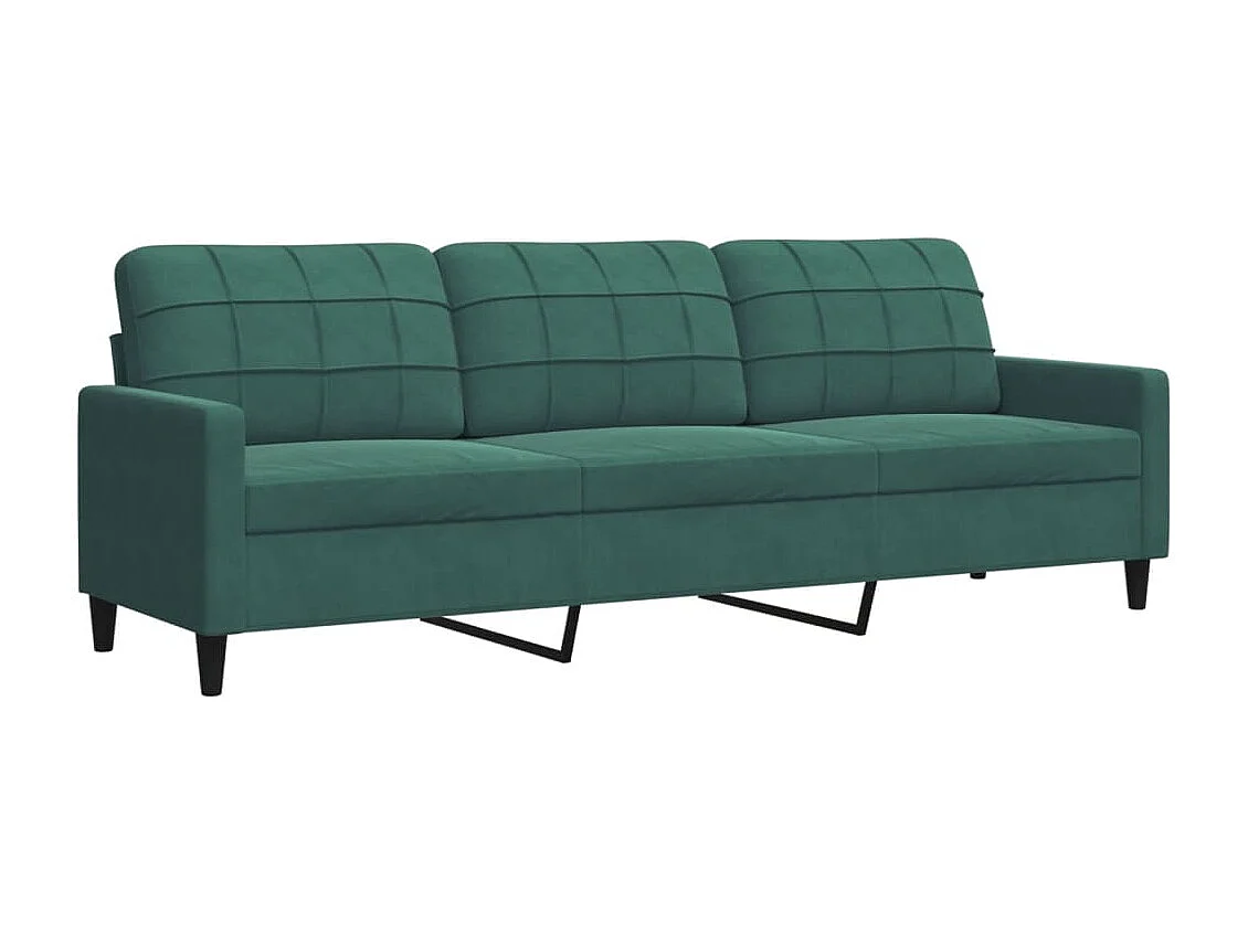 Ensemble de canapés 2 pcs avec coussins Vert foncé Velours