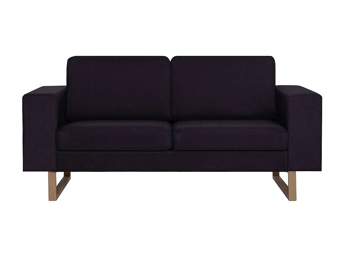 2 pcs conjunto de sofás tecido preto