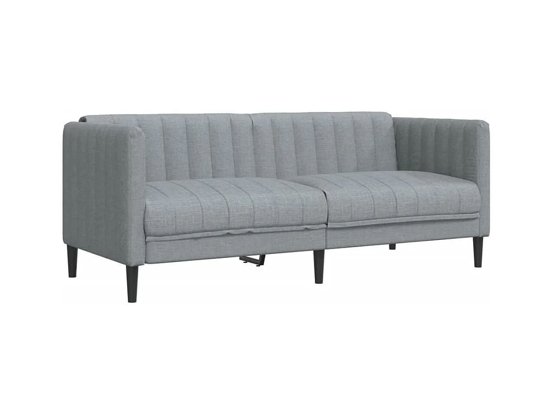 3-delige Loungeset stof lichtgrijs