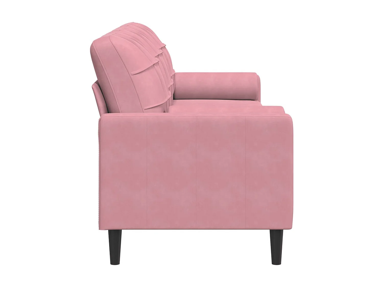 Divano a 3 Posti con Cuscini Rosa 210 cm in Velluto