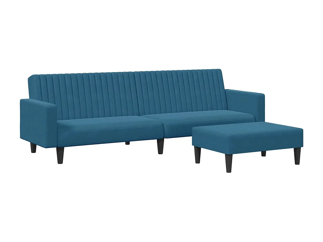 2-delige Loungeset fluweel blauw