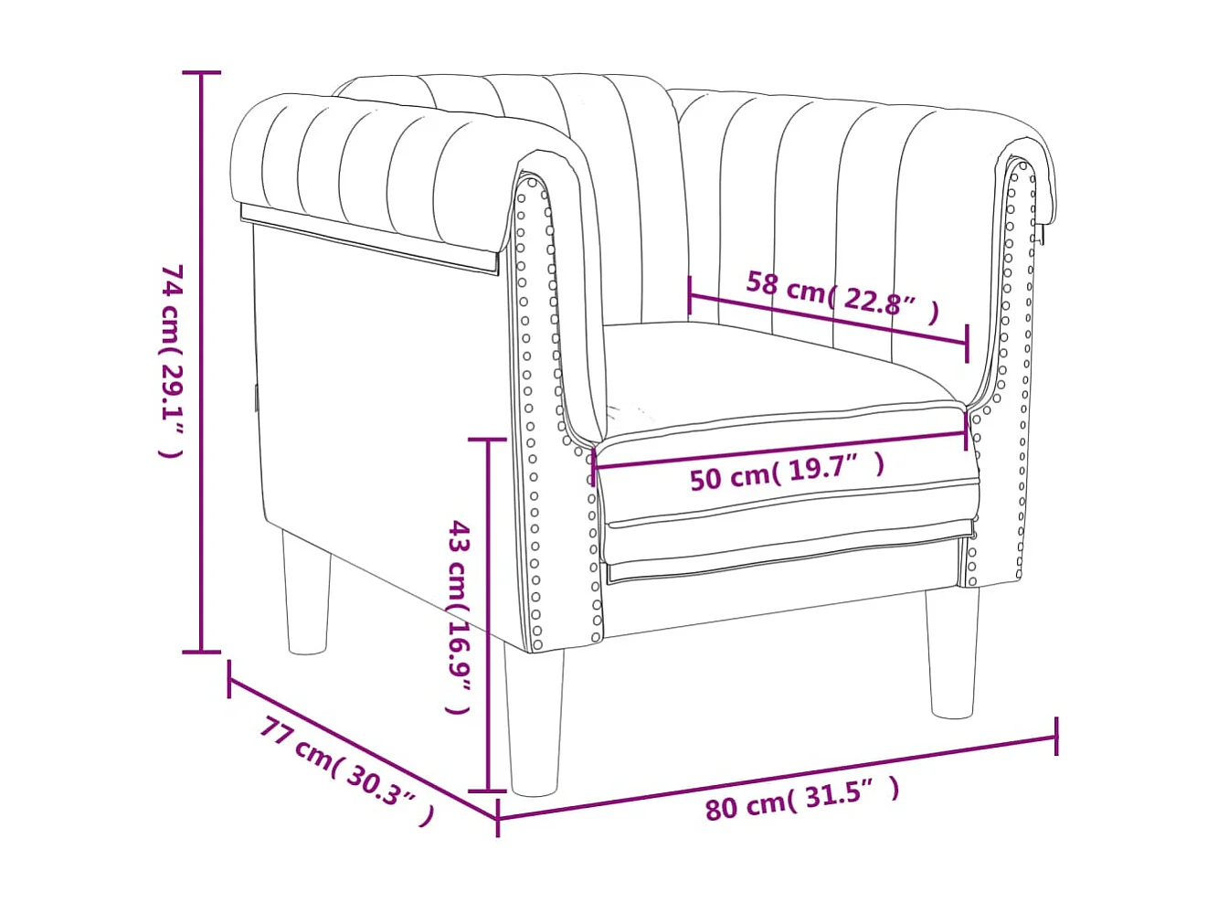Fauteuil fluweel lichtgrijs