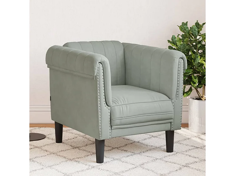 Fauteuil gris clair Velours