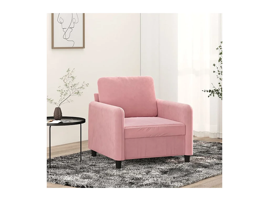 Fauteuil Rose 60 cm Velours
