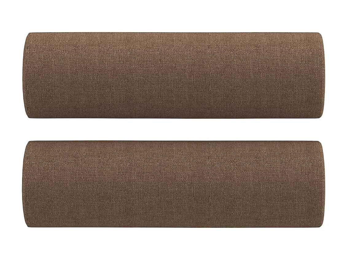 Ensemble de canapés 3 pcs avec coussins marron tissu