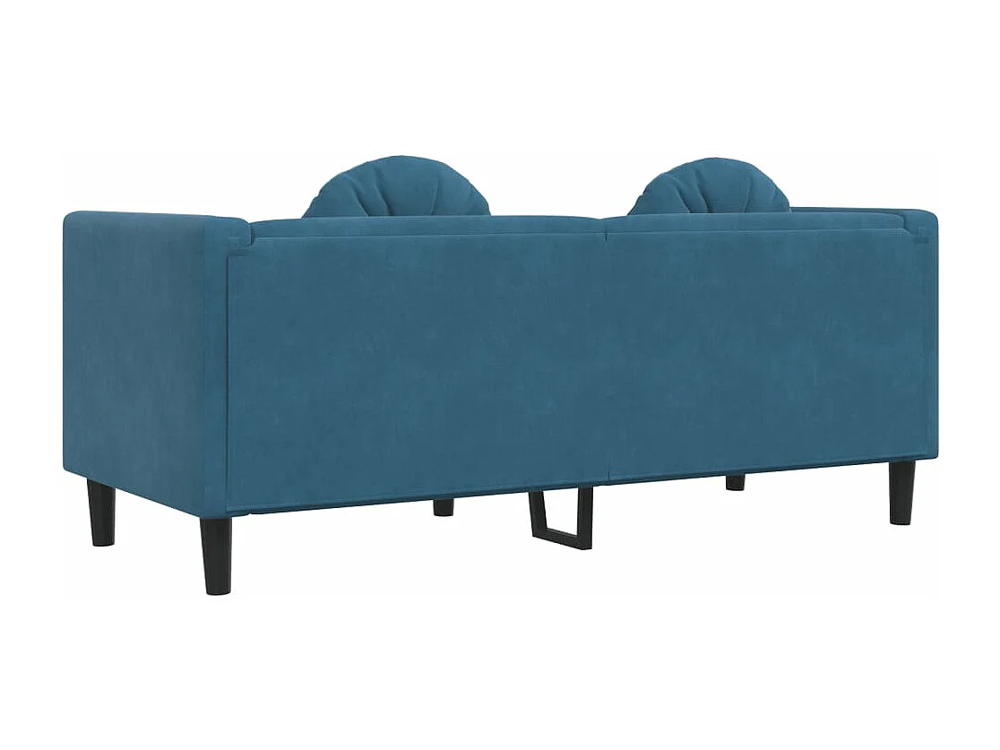 Sofá con cojines 2 plazas terciopelo azul
