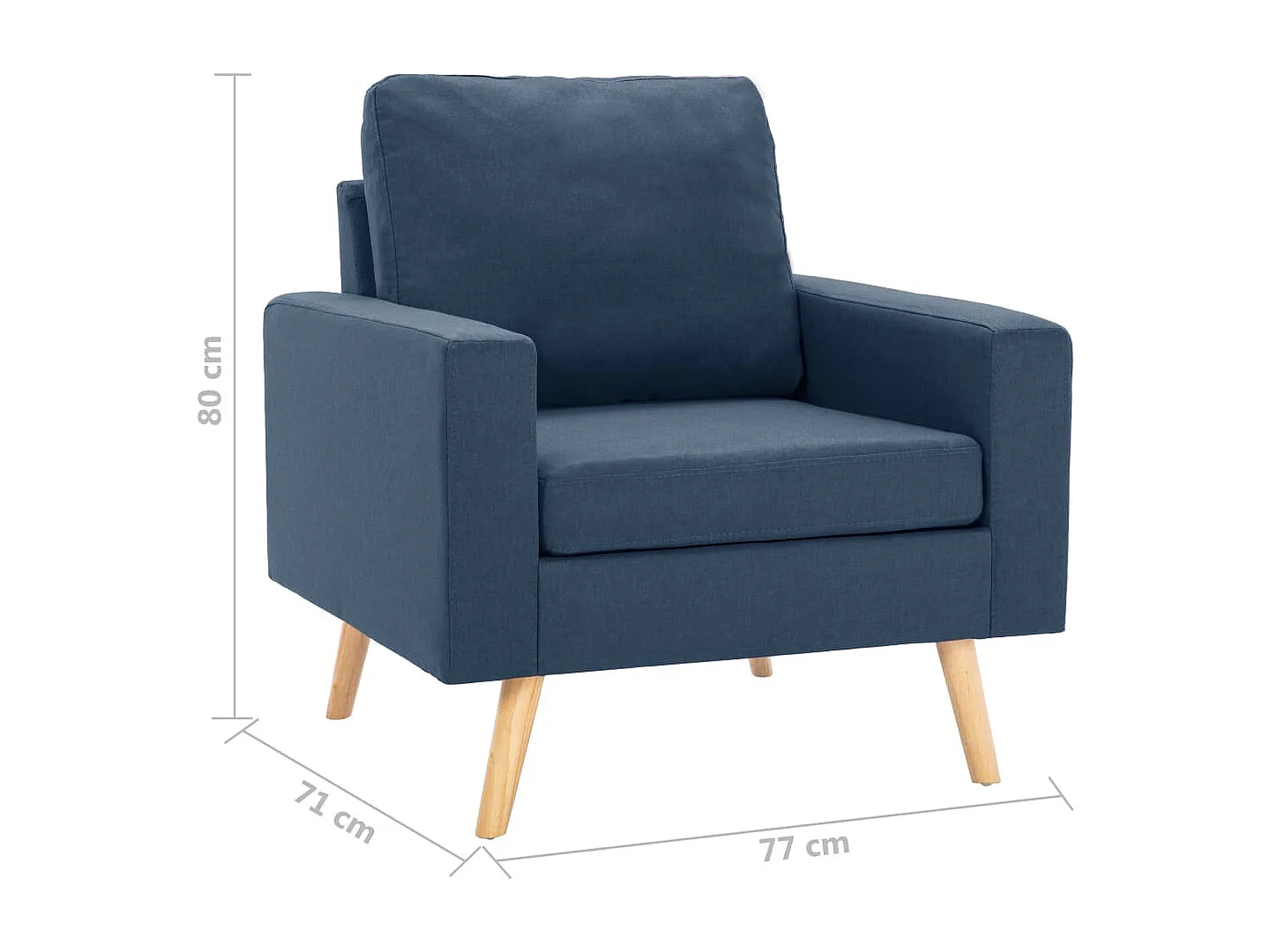 2-tlg. Sofagarnitur Stoff Blau