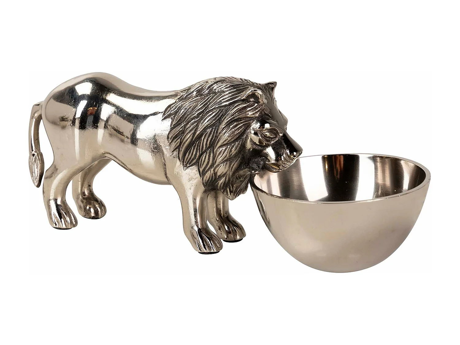 Bol Aperitivo Leon Aluminio Plateado 31x12x12 Cm