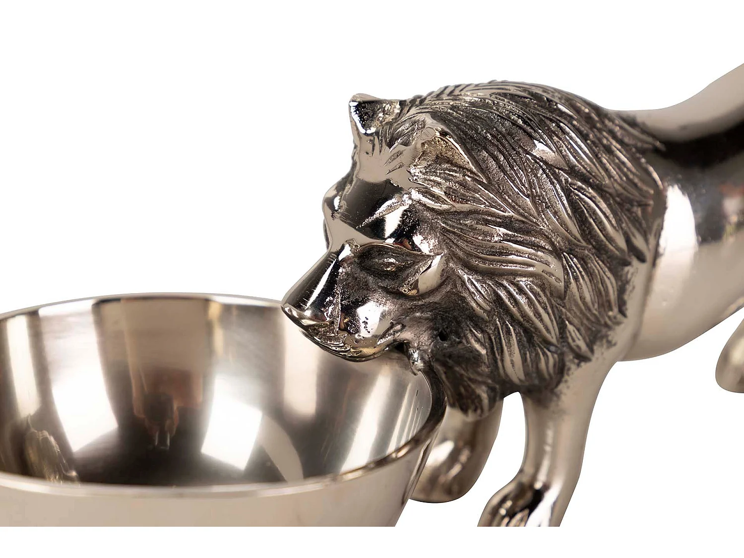 Bol Aperitivo Leon Aluminio Plateado 31x12x12 Cm