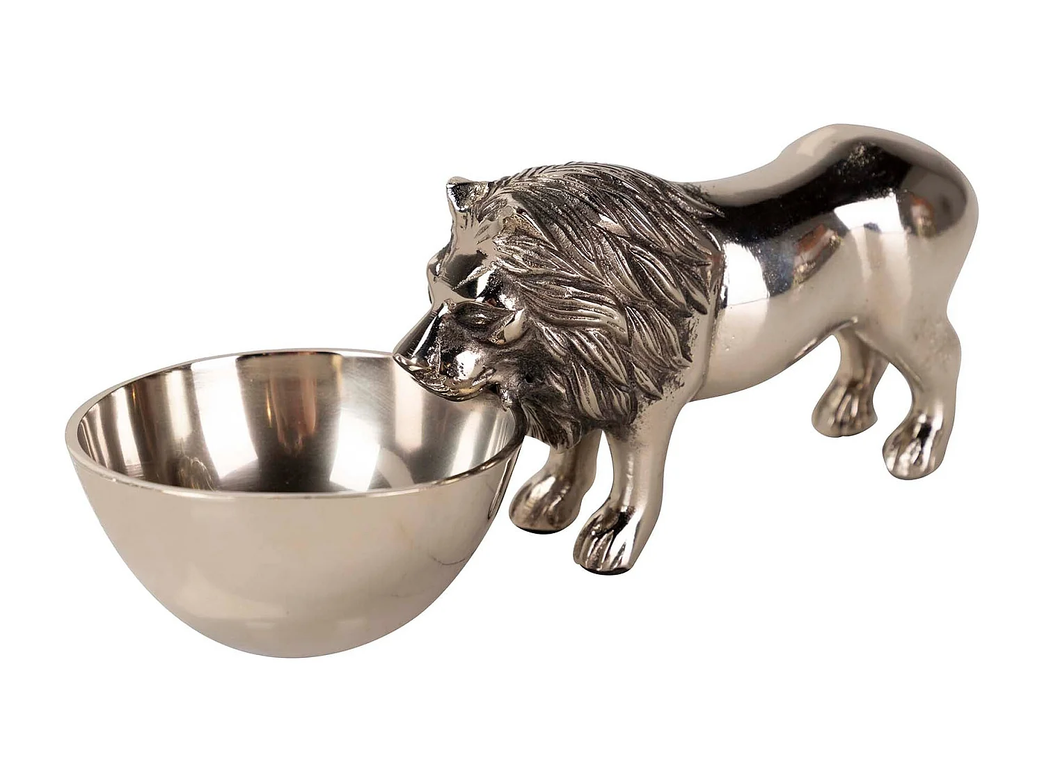 Bol Aperitivo Leon Aluminio Plateado 31x12x12 Cm