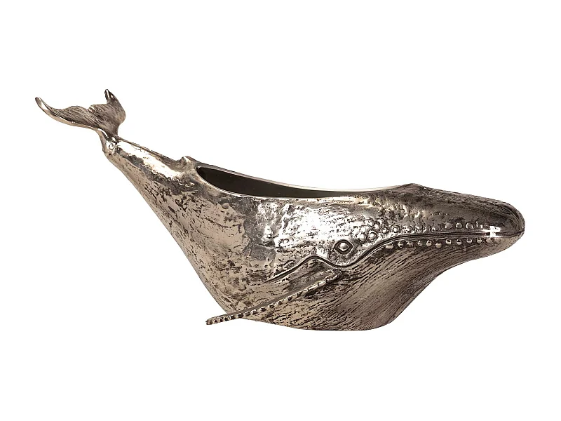 Champanera Ballena Aluminio Plateado 74x40x24 Cm