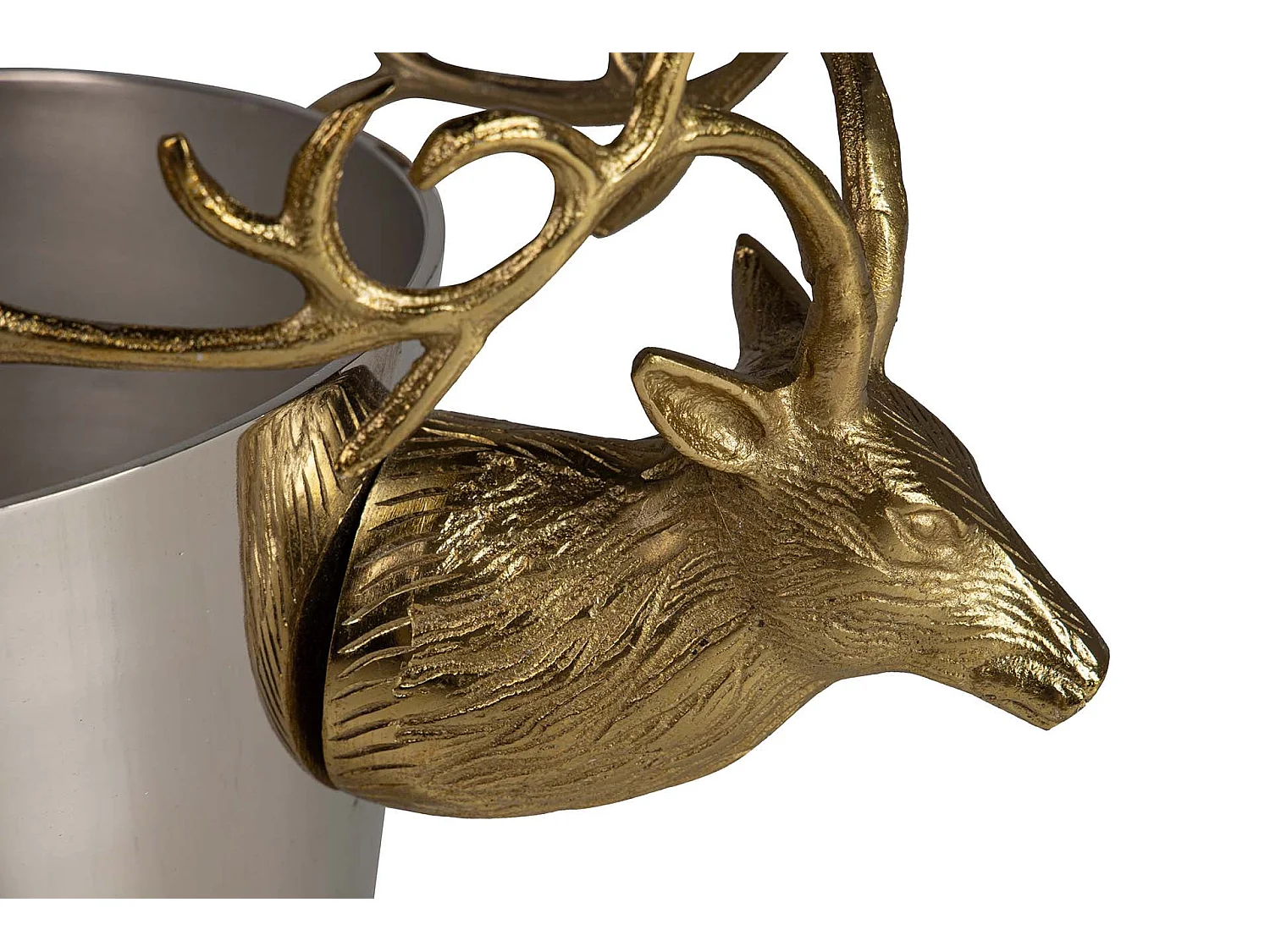 Champanera Ciervo Aluminio Dorado 50x24x30 Cm