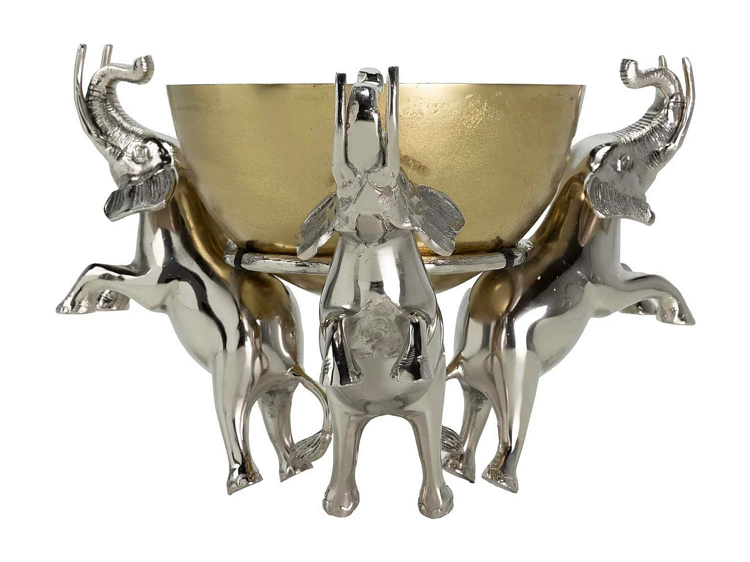 Champanera Elefantes Aluminio Dorado 43x43x30 Cm