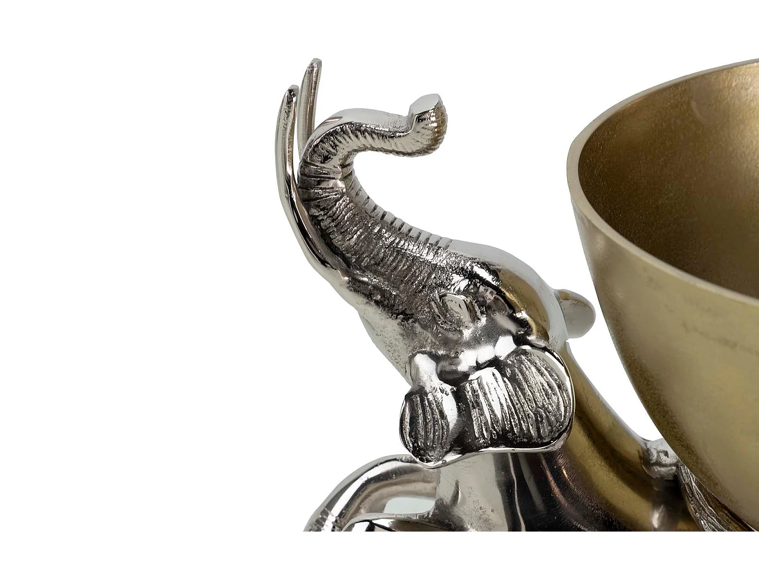 Champanera Elefantes Aluminio Dorado 43x43x30 Cm