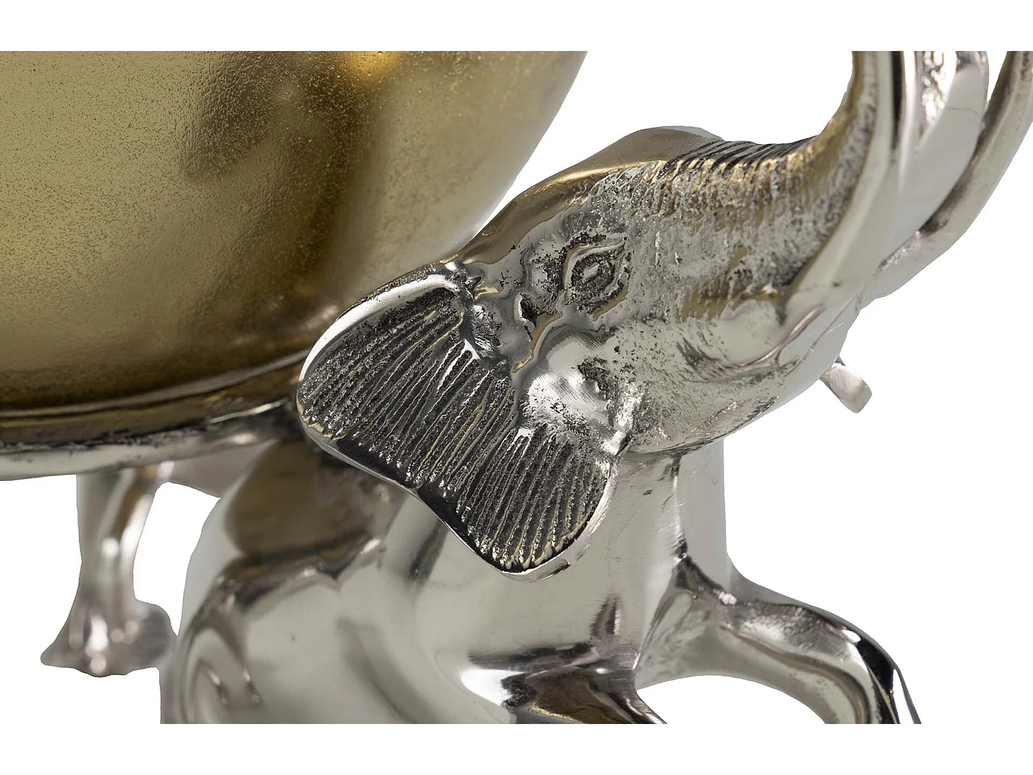 Champanera Elefantes Aluminio Dorado 43x43x30 Cm