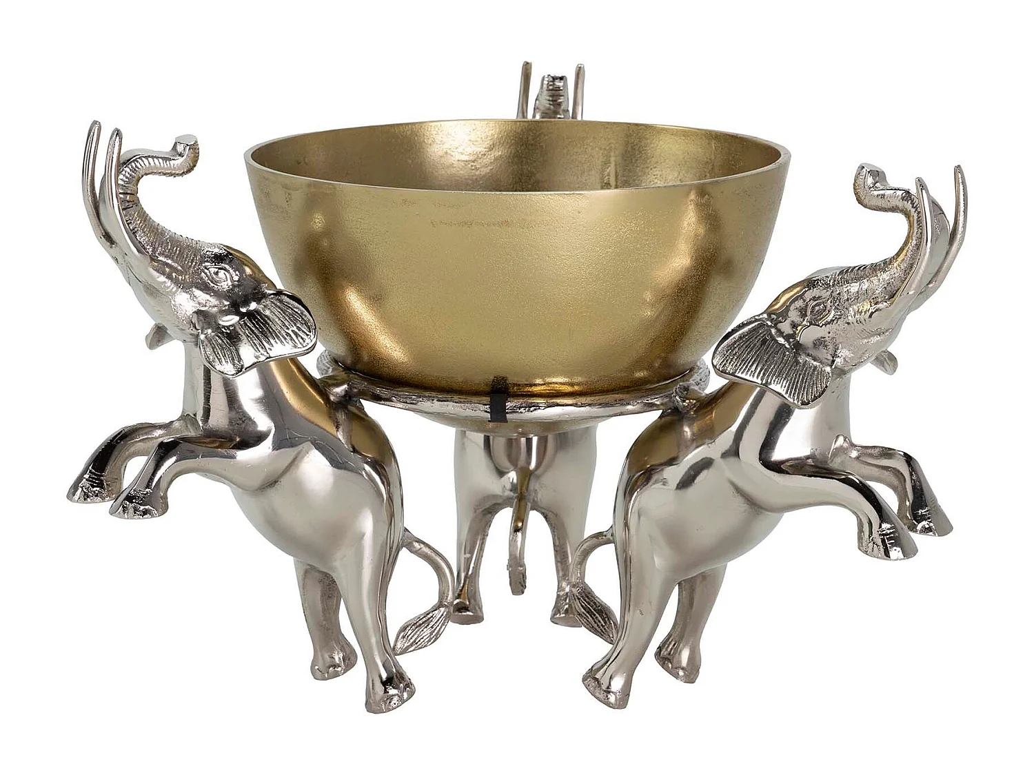 Champanera Elefantes Aluminio Dorado 43x43x30 Cm