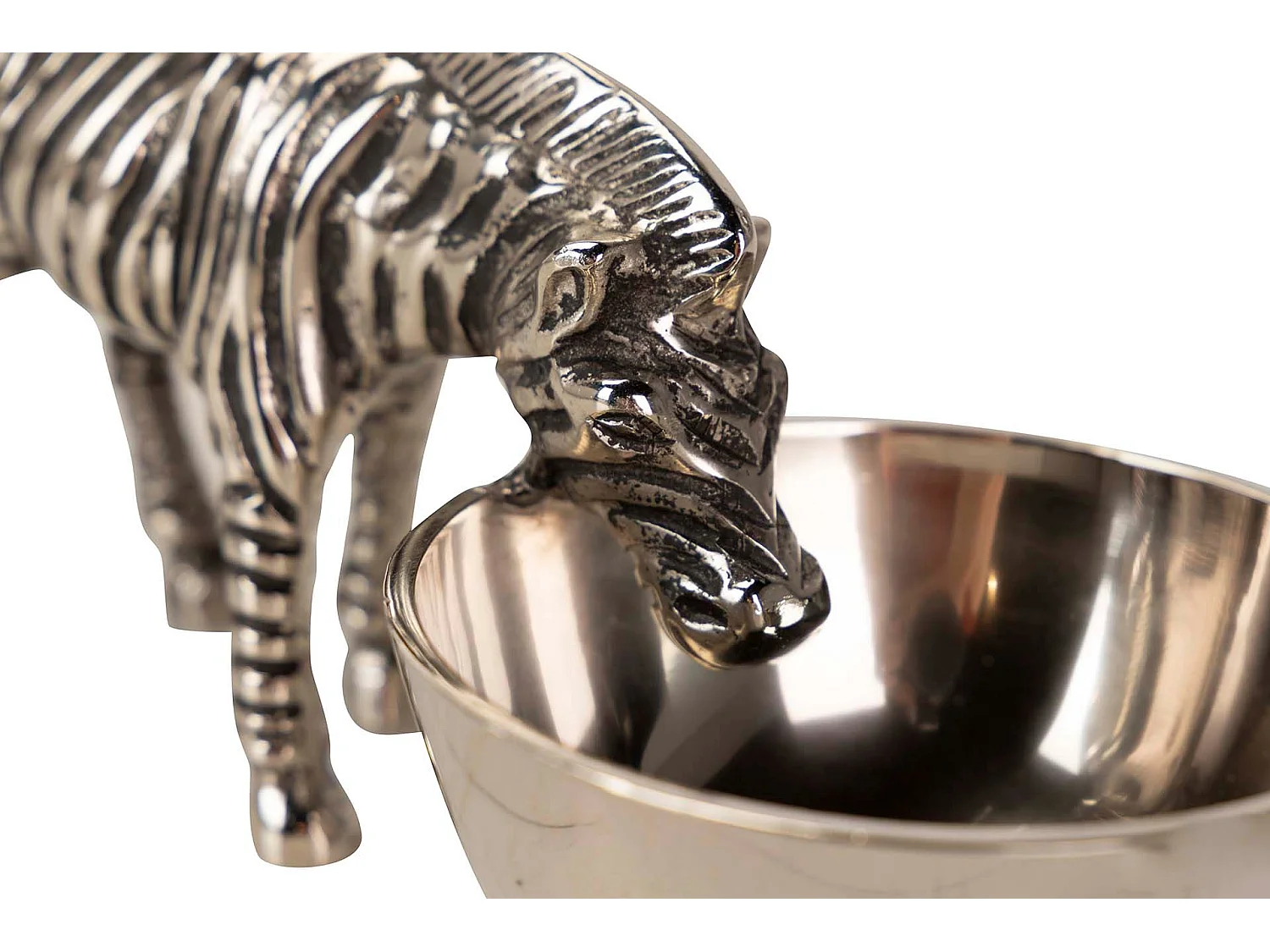 Bol Aperitivo Cebra Aluminio Plateado 25x12x12 Cm