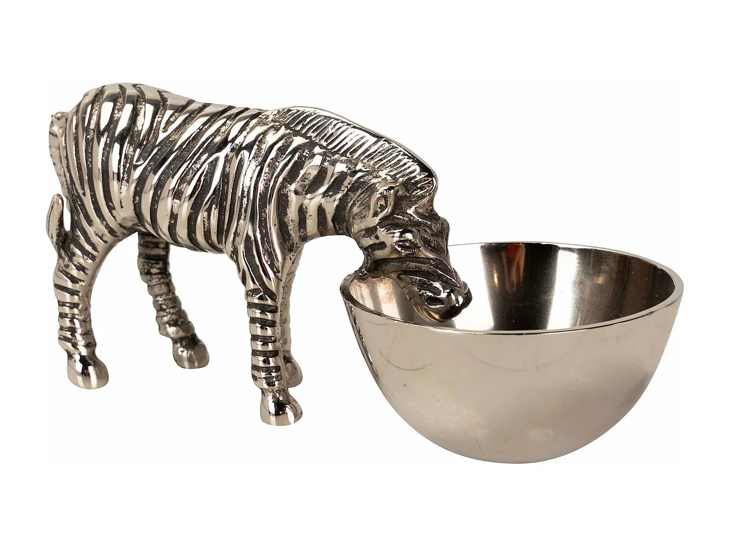 Bol Aperitivo Cebra Aluminio Plateado 25x12x12 Cm