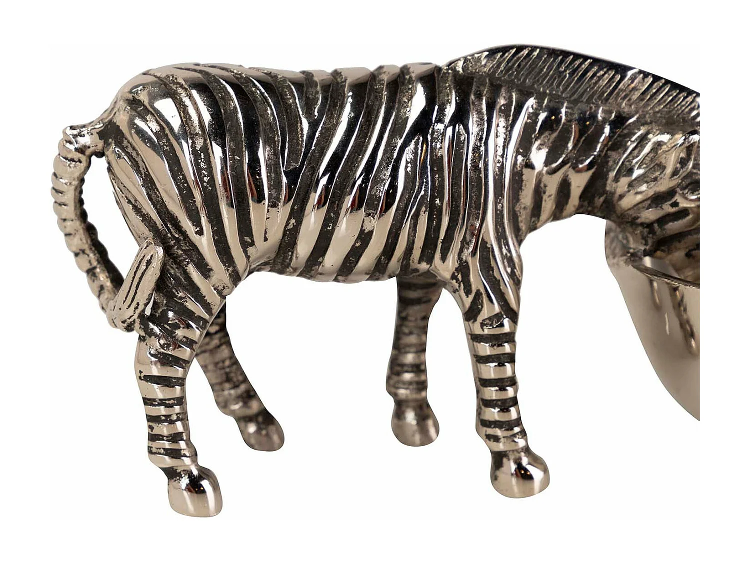 Bol Aperitivo Cebra Aluminio Plateado 25x12x12 Cm